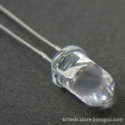 8mm Round White LED Lamp with Water Clear Lens and Low Power Consumption